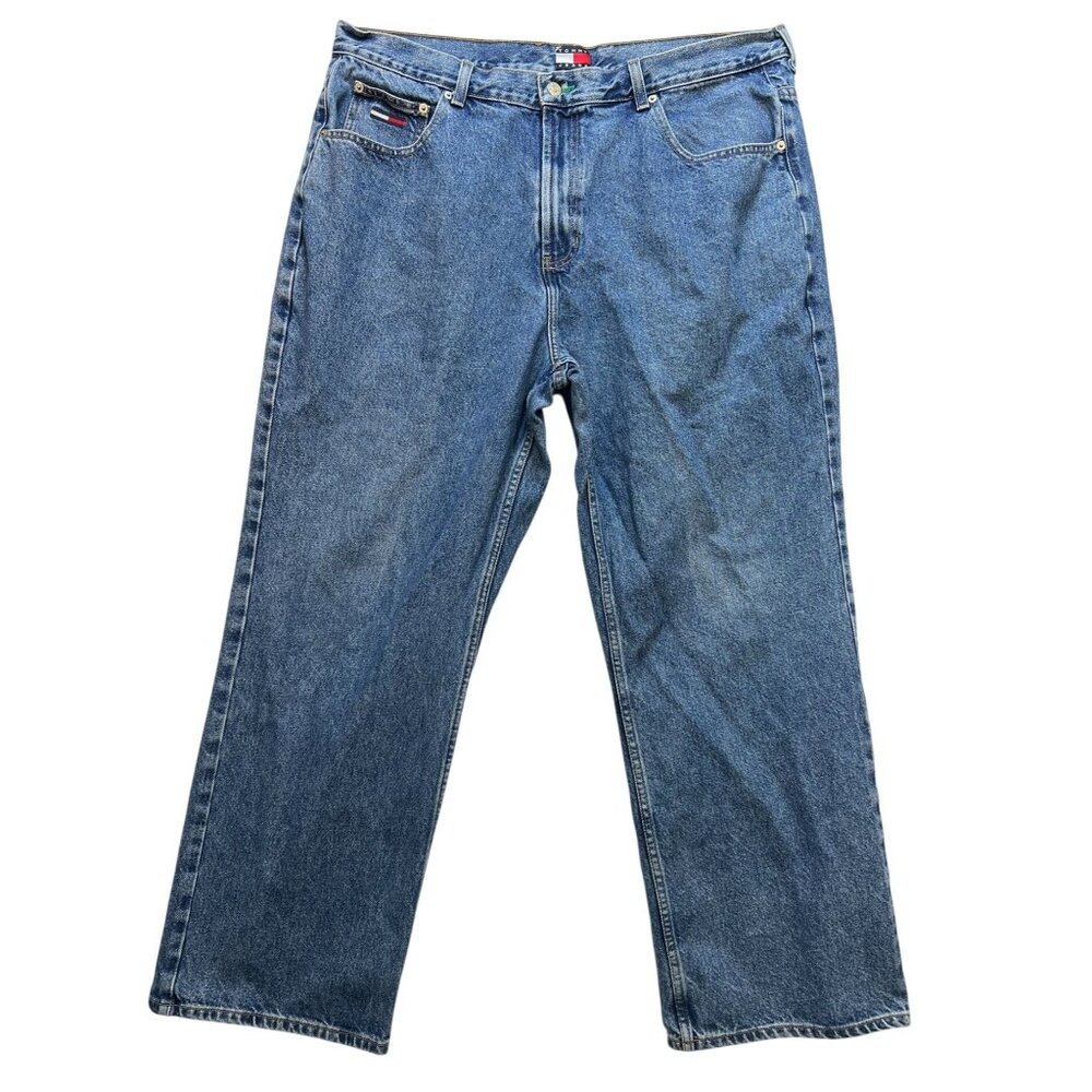 Tommy Jeans Mens Straight Jeans 40/32 Blue Denim Relaxed Fit Classic Casual